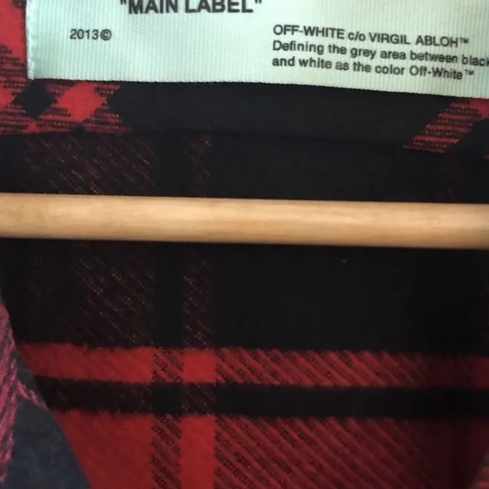 Off-White Red and Black Checkered Shirt